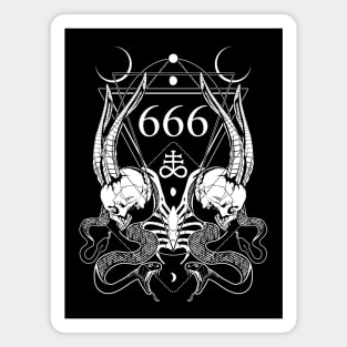 666 with some skulls, serpents and Leviathan cross Magnet